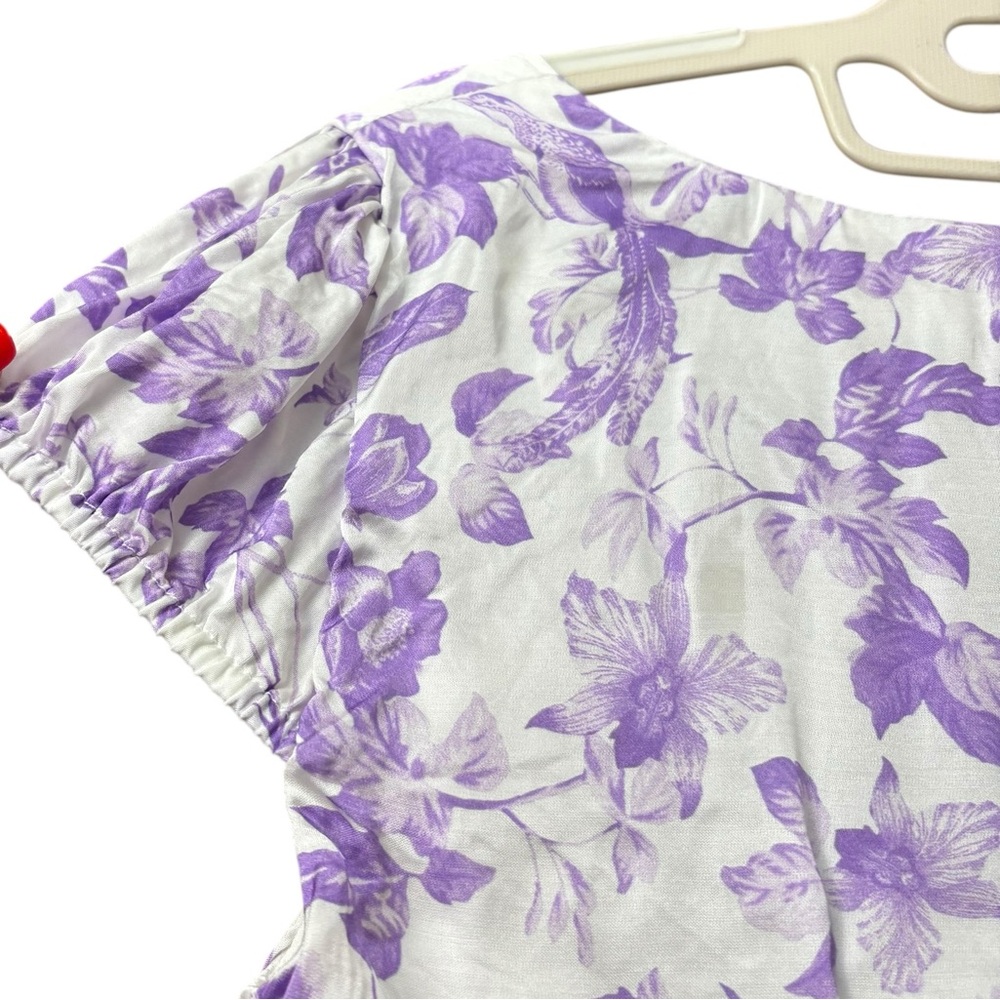 MAJORELLE‎ Pegasus Top in Purple Riviera Purple White Cropped Milkmaid Size S - Picture 5 of 9